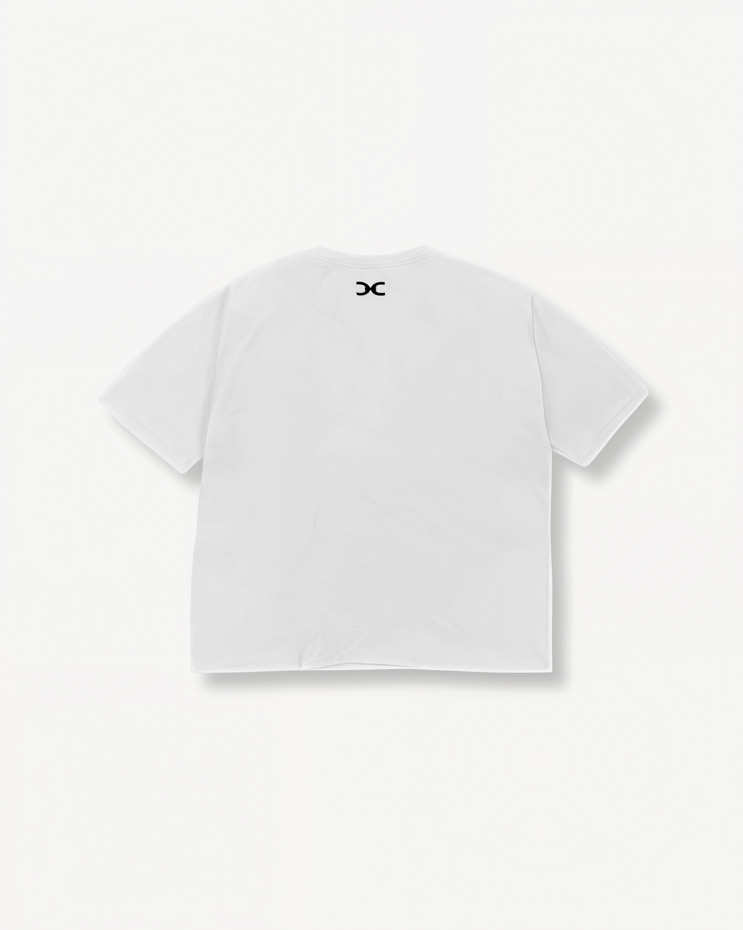 White t-shirt with 'ELITE' ENVOLE logo on a white background back view.